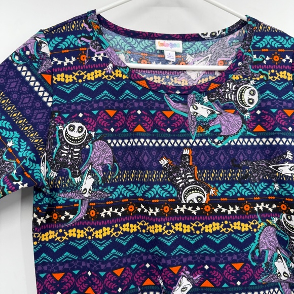 Lularoe Dress Women Large Disney Nightmare Before Christmas Multicolor Stretch - Picture 3 of 10